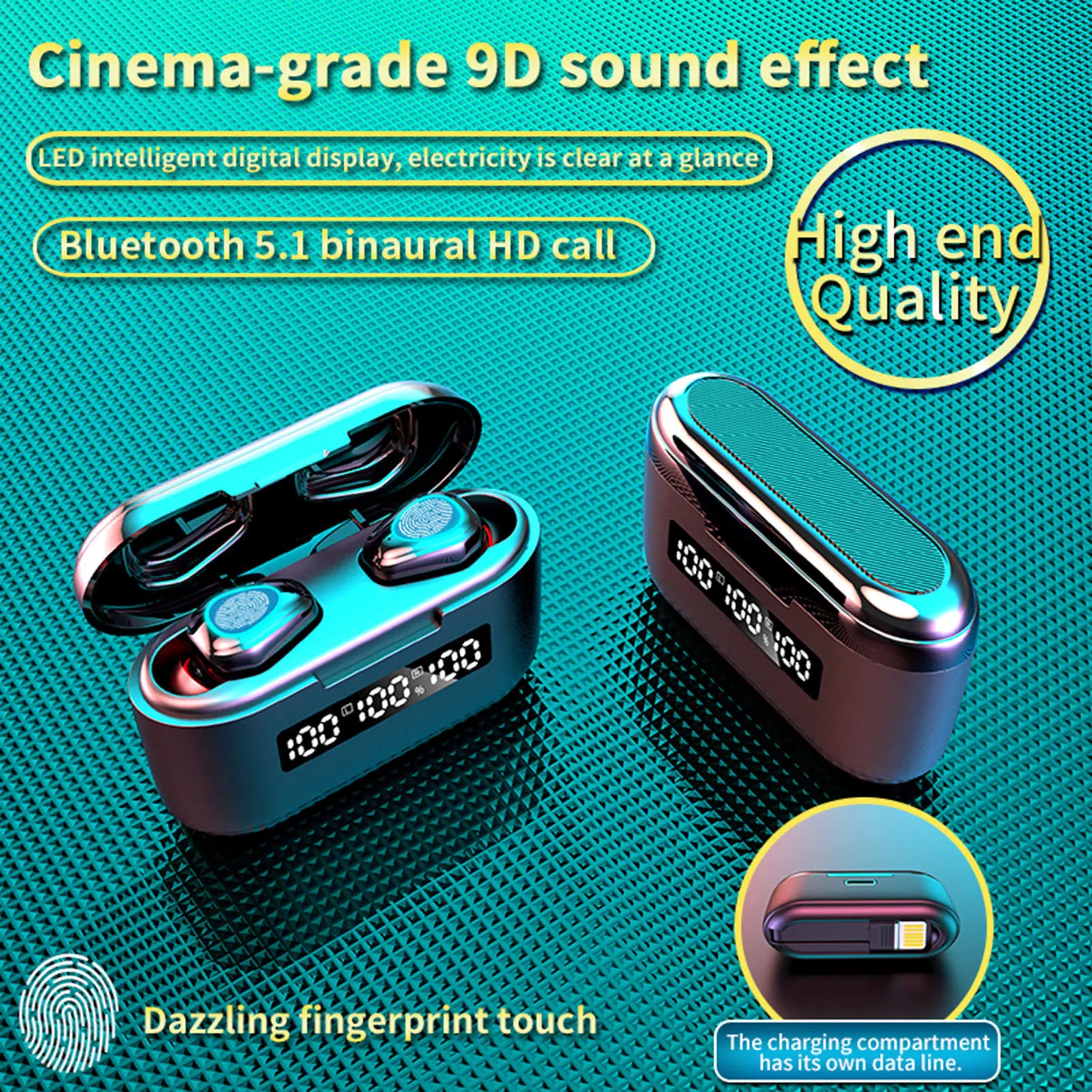G40 Bluetooth 5 1 TWS Power Display Sport Headsets Earphones with Charging Cable mobile Phone Accessories Bluetooth earphones