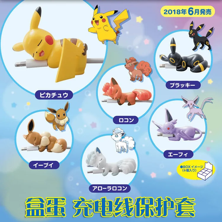 Мини милый Eevee Meowth кабель Bite кляп игрушки забавные животные кабель протектор для IPhone Android игрушки