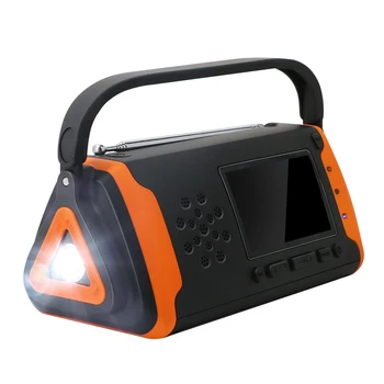 

Solar Powered SOS Alarm LED Screen Emergency Radio Household Flashlight Multifunctional Electric Outdoor Hand Crank USB Charger