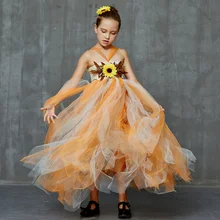 Платье принцессы для девочек Карнавальные Платья с цветами модного