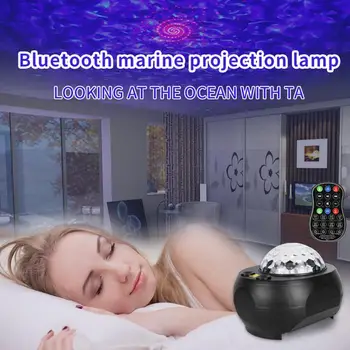 

Sleeping Light Bedroom Bedside Table Lamp Bluetooth Music LED Laser Projector Light Remote Control Stage Effect Party Lamp