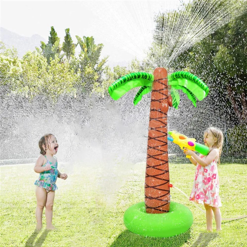 PVC Inflatable Water Spouting Coconut Tree Children's Outdoor Lawn Swimming Toys Game Mat Inflatable jeux gonflable exterieur