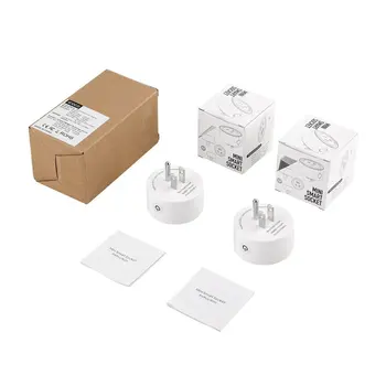 

2pcs Round Shape Mini Smart Socket Wireless WiFi Power Plug APP Remote Control Timing Switch Socket for Home Automation System