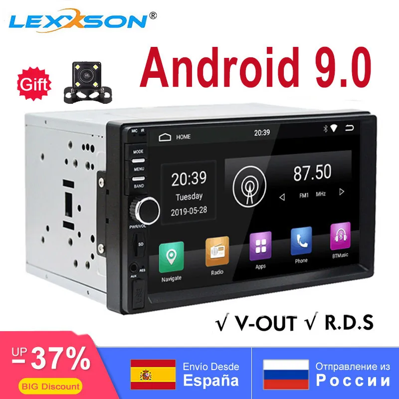 Автомагнитола 2 din на android 9 0 с GPS навигацией мультимедийный плеер 7 дюймов 1024*600