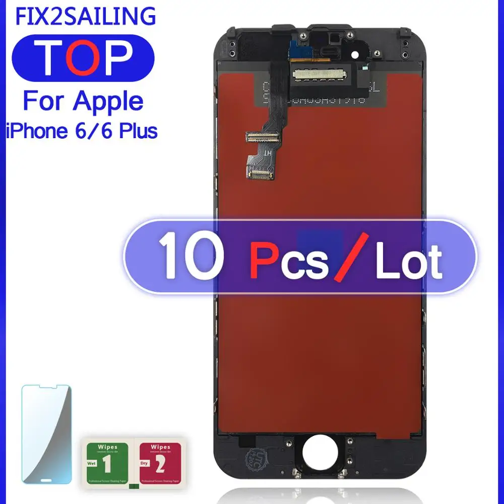 Качество AAA для Apple iPhone 6 Plus 5,5 супер качество ЖК-дисплей протестированный рабочий сенсорный экран в сборе закаленное стекло