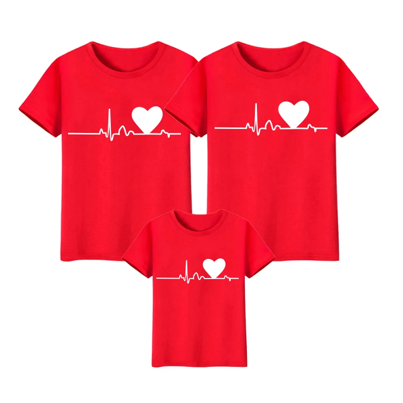 Tshirt mother kids daughter family look summer cotton family matching outfits mon dad and baby love me family matching clothes
