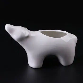 

Polar Bear Ceramic Flower Pot Modern Design Planter Mini Desktop Pot Home Decor LX9C