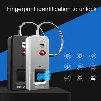 

Fipilock Fingerprint Padlock USB Rechargeable Waterproof Anti-Theft Security Smart Keyless Luggage Case Home Quick Unlock Lock