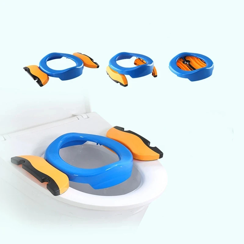 

New Portable Baby Infant Chamber Pots Foldaway Toilet Training Seat Travel Potty Rings With Urine Bag For Kids Blue Pink Green