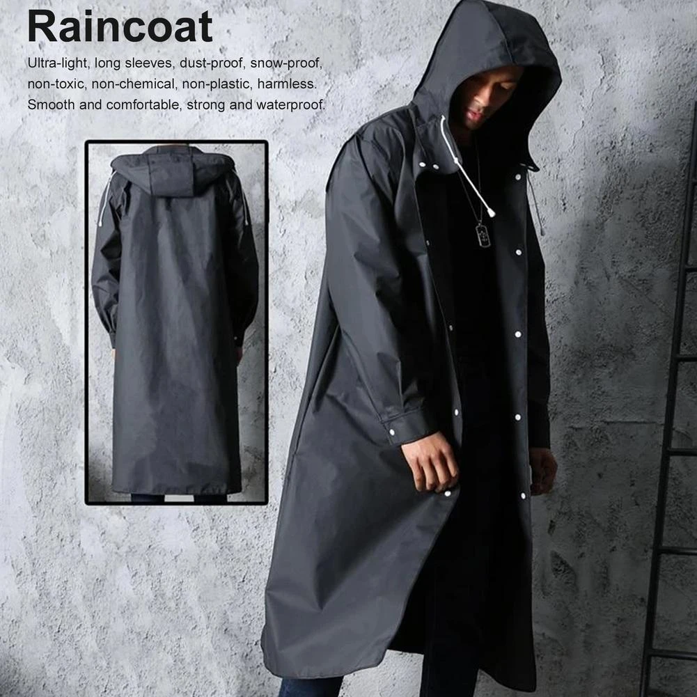 Chubasquero ultraligero impermeable para hombre, abrigos largos con capucha, térmica Softshell, chaqueta impermeable de forro polar|Chaquetas de - AliExpress