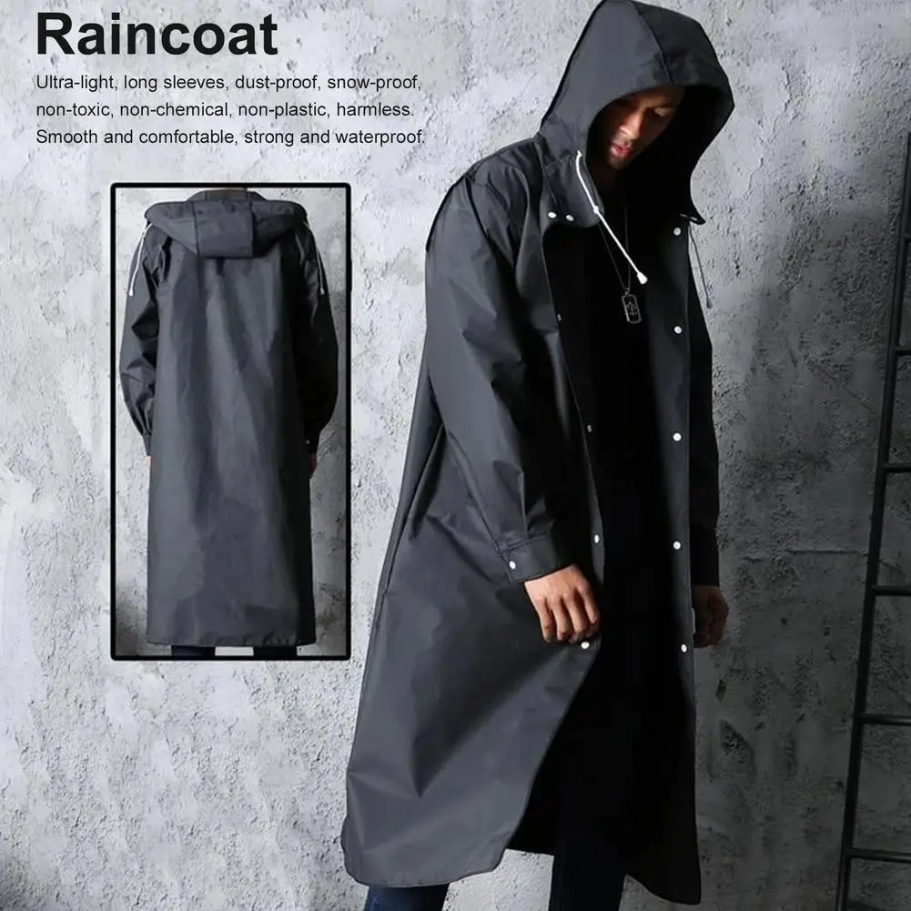 Men Raincoat Ultra light Waterproof Long Hooded Coats Softshell Heated