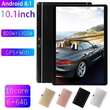 

V10 EU Plug Classic Tablet 10.1 Inch Large Screen Android 8.10 Version Fashion Portable Tablet 6G+64G Black Tablet