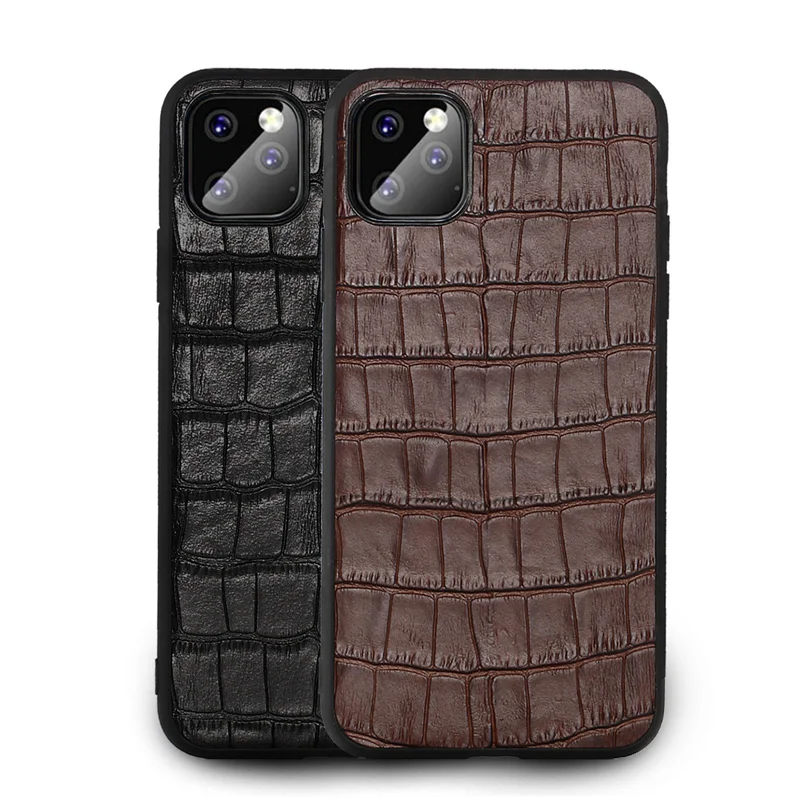 Cases de Couro Genuíno para Apple Grão de Pedra Completa para Iphone Pro 360 Capa 6 5s s 7 Mais 8 Plus 11 x xs Max