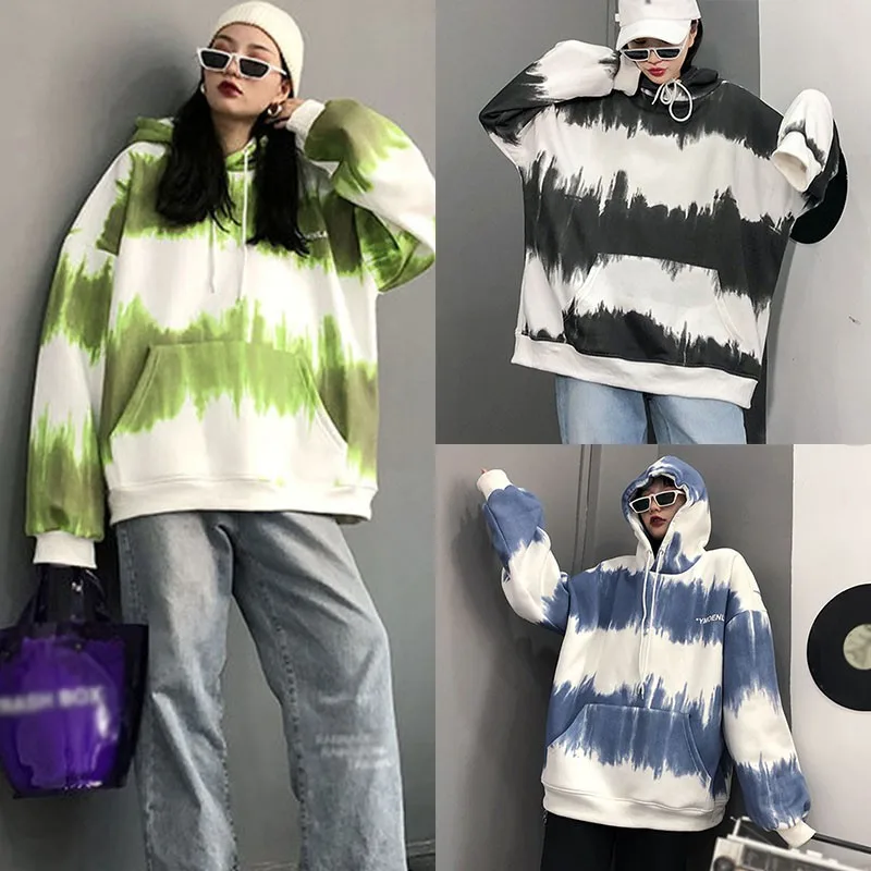 Tie-dye Gradient Color Pullover Sweater Women