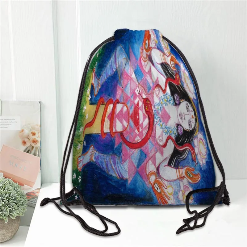 

Anime Tarot Drawstring Bag Portable Lightweight Backpack Bag Travel Sport Outdoor Hiking Storage Bag Silk Fabric Bag 20201102