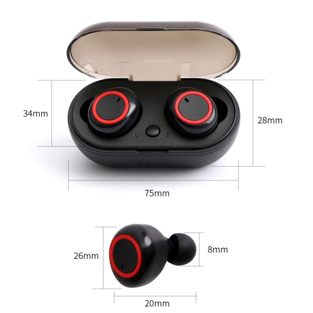 TWS Bluetooth 5 0 Earphones With Charging Box Wireless earphone Stereo Sports Waterproof Touch Control Earbuds Headsets With Mic