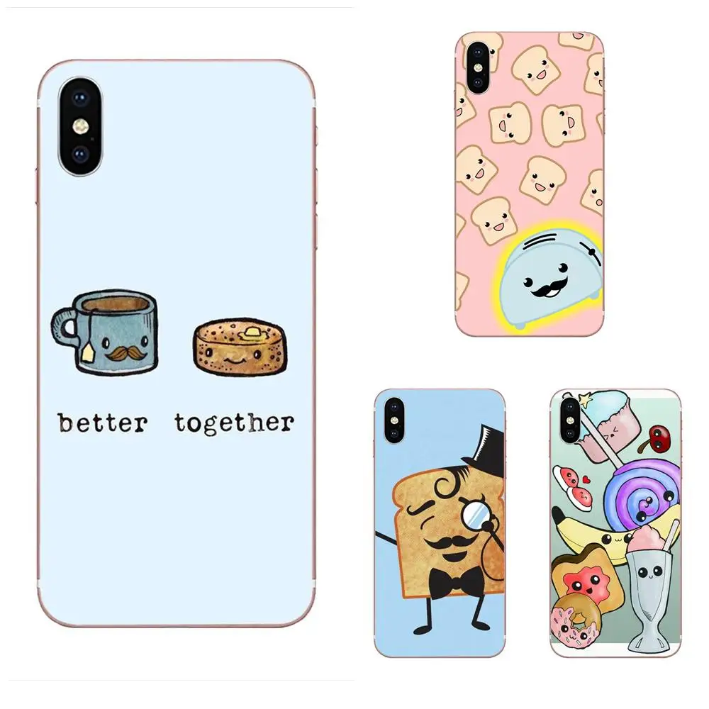 Soft TPU Original For Galaxy Grand A3 A5 A7 A8 A9 A9S On5 On7 Plus Pro Star 2015 2016 2017 2018 Funny Cute Food Toast Pattern | Мобильные