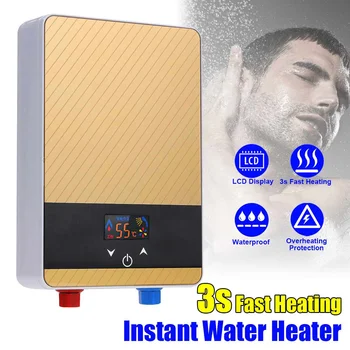 

6000W 220V Instant Electric Tankless Water Heater Instantaneous Water Heaters Instant Water Heating Fast 3 seconds Hot Shower