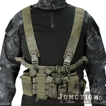 

D3 Tactical Chest Rig APC Carrier Front Panel with 5.56 7.62 Mag Pouches 9mm Mag Pouches For Airsoft Paintball Hunting Shooting