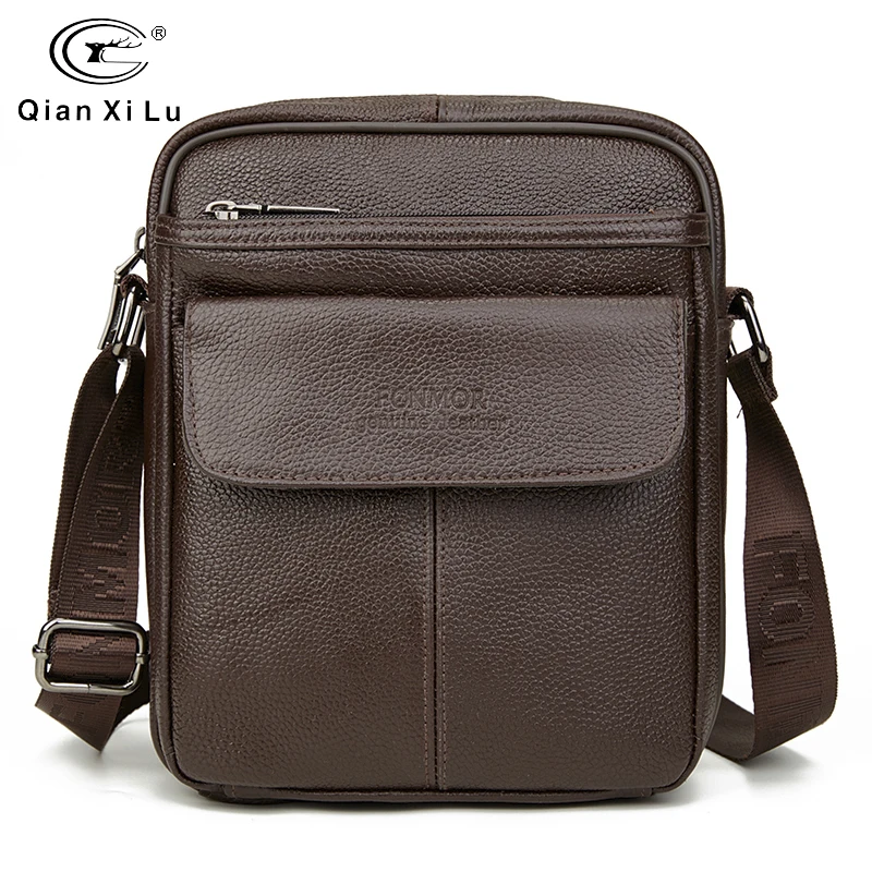 Genuine Leather Crossbody Men Messenger Bag Male Small Man Travel Shoulder Bags
