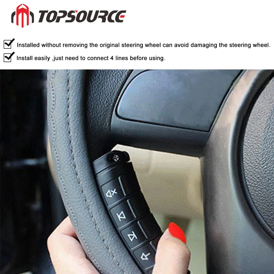TOPSOURCE DVD НАВИГАЦИЯ пульт дистанционного управления кнопки универсальные автомобильные аксессуары Многофункциональный беспроводной контроллер рулевого колеса