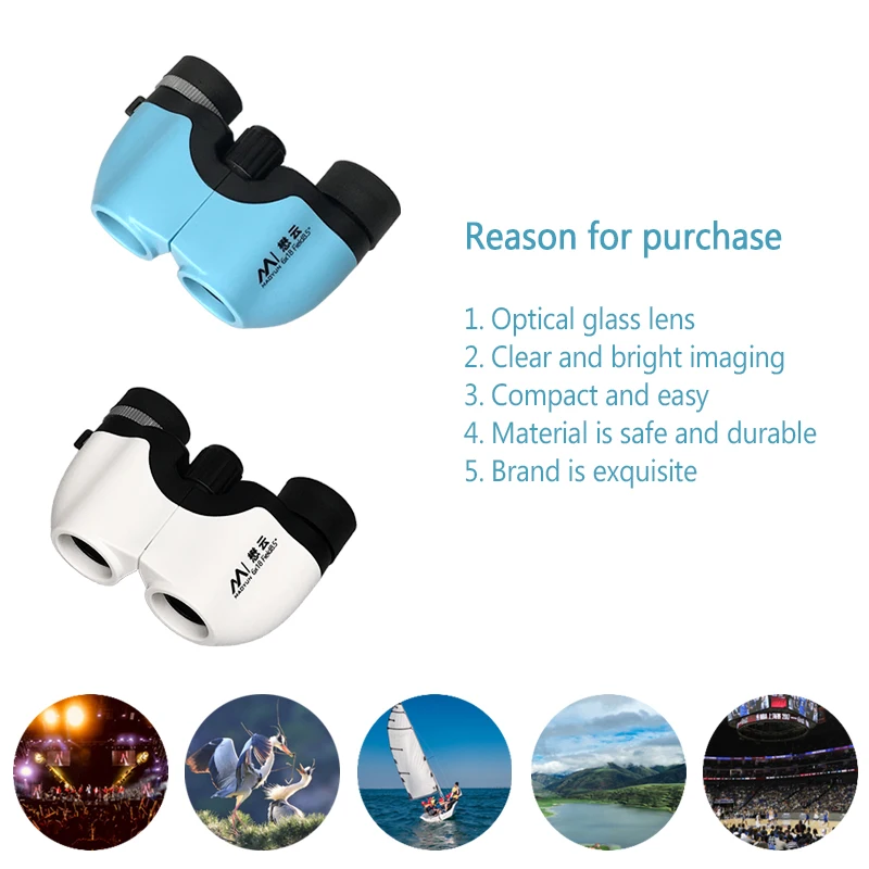 Children Telecope HD Mini 6x18 Zoom Binoculars Long Range 1000m Folding Pocket Optical Power Telescope for Hunting Camping Trave