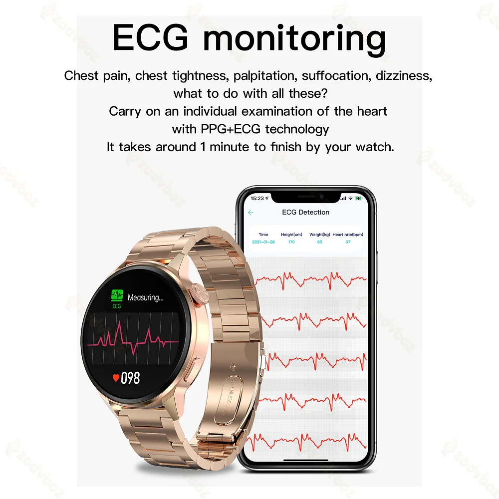 Trilha de Movimento Ecg + Ppg Novo Relógio Inteligente Masculino Ritmo Cardíaco Feminino bt Call Gps Esportes Smartver Samsung Android Ios Nfc - Image 2