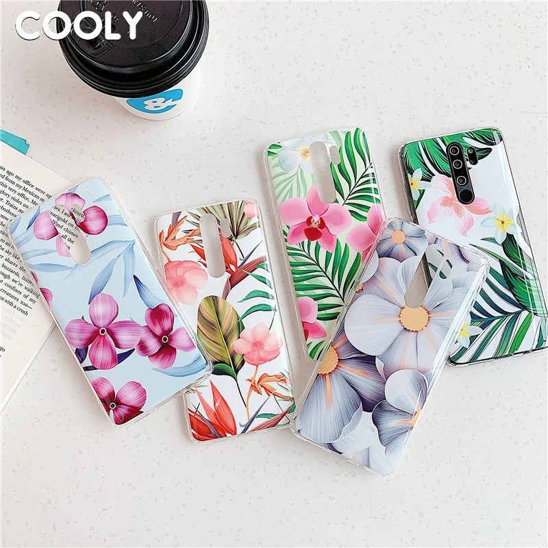 Чехол COOLY с цветами для телефона Xiaomi Redmi Note 8 Pro 7 6 задняя крышка милый мультяшный