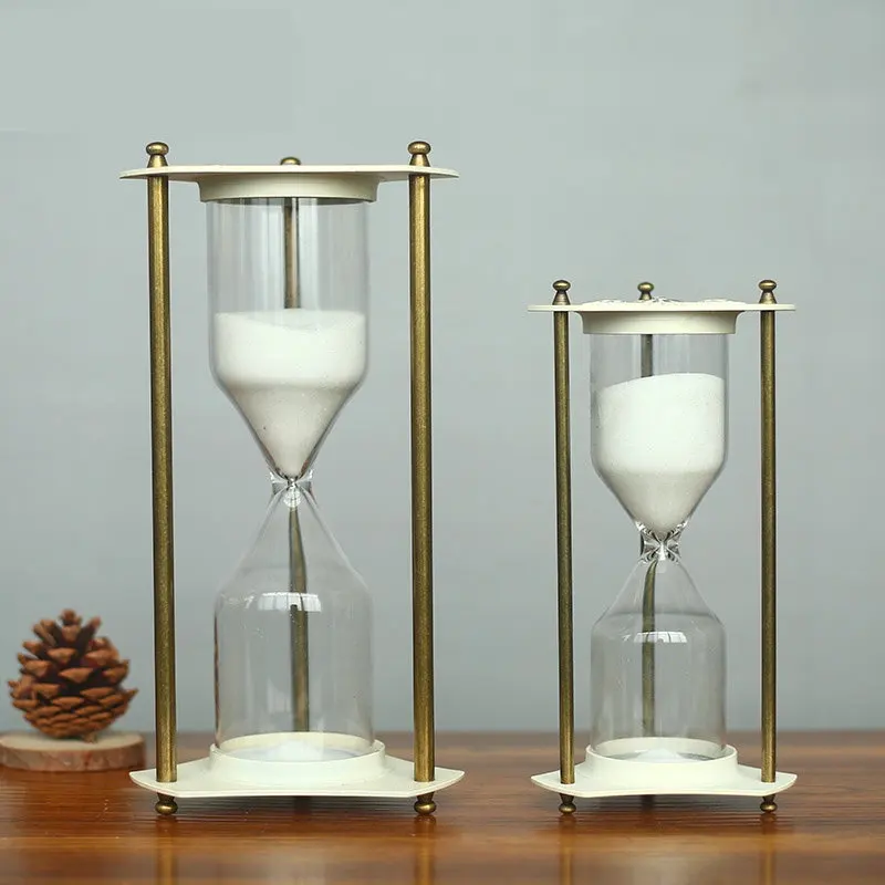 Engrave Retro Pattern Zinc Alloy Sand Glass Sand Timer Clock Hourglass Art And Crafts Study Bedroom Office Desk Decoration (11)