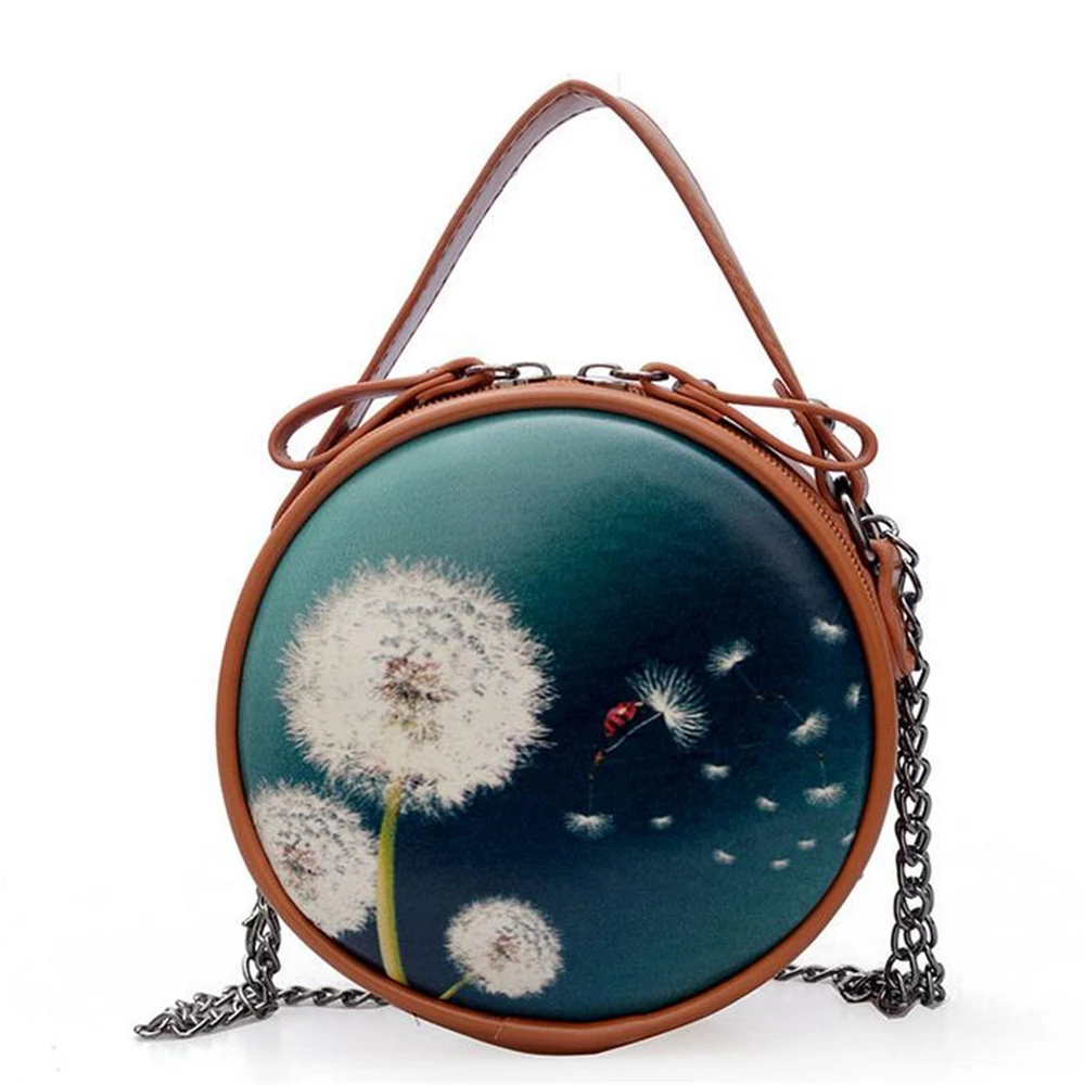 

Circular Designer Women Shoulder Bag Leather femme Crossbody Evening Clutch Messenger Bag Ladies Round Bolsa Handbag Female