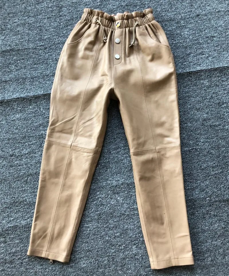 Europa 2020 Voorjaar Vrouwen Hoge Kwaliteit Leer Potlood Broek Chic Lederen Negende Broek B473 Europa 2020 Voorjaar Vrouwen Hoge Kwaliteit Leer Potlood Broek Chic Lederen Negende Broek B473