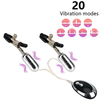 20 Frequency Nipple Vibrator Breast Massage Nipple Clamps Clitoral Clip Nipple Clitoral Stimulation Sex Toys for Women Couple 6