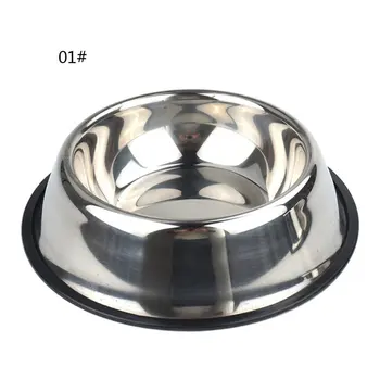 

Pet Supplies Dog Cat Bowls Non-Slip Stainless Steel Travel Feeding Feeder Water Bowl For Pet Dog Cats Puppy Outdoor Bowl 6 Sizes