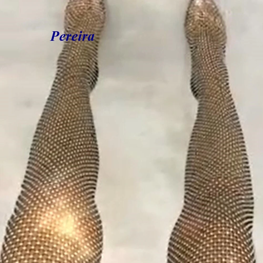 Jeweled Thigh High Heels Pointed Toe Over The Knee Boots Newest Fashion Women Shoes 2021 Hot Sale Luxury Bling Bling Big Size Boots for women