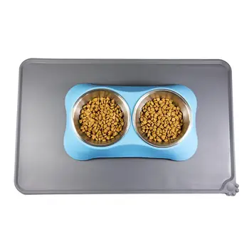 

2020 New Home Waterproof Non-Slip Silicone Pet Placemat Leak-Proof Splash Easy Washing Dog Cat Pet Food Pad Feeding Placemat