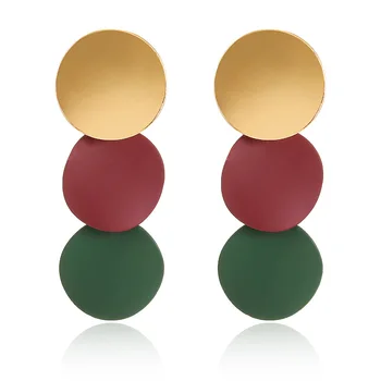 

Candy Colors Uneven Geometric Round Metal Drop Earrings for Women Fashion Jewelry 2020 New Statement Earrings Oorbellen Brincos