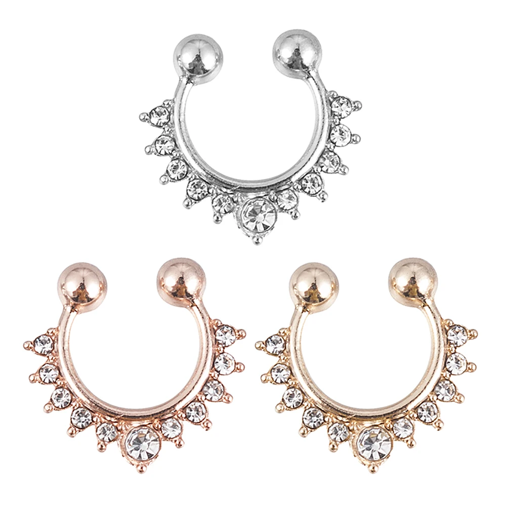 Nose Rings Piercing Jewelry Body Piercing Jewelry Body Jewelry Alloy Nose Hoop Nose Rings Body Piercing Jewelry Fake Septum Clicker Non Piercing Hanger Clip On Jewelry