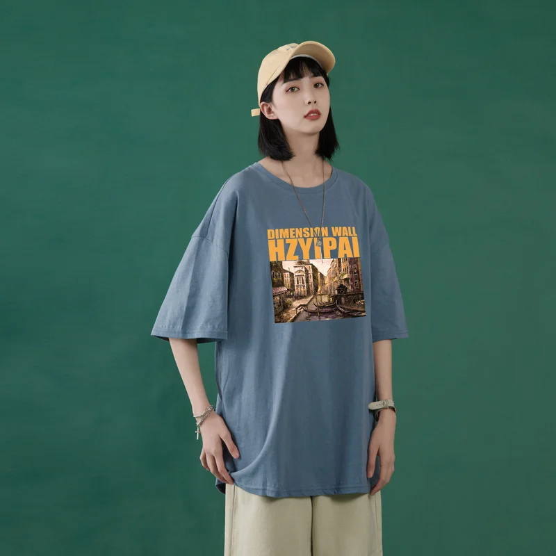 SingleRoad Female T-shirt 2020 Summer Oversized Graphic Unisex Hip Hop Harajuku Tshirt Japanese Streetwear T Shirt For Women