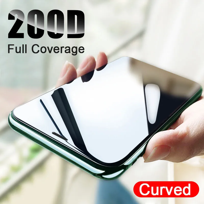 200D Curved Full Cover Protective Glass On The For iPhone 6 S 7 8 Plus Tempered Screen Protector iPhone 11 Pro X XR XS Max Glass