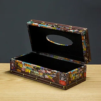 

Living Room Multifunction Napkin Dispenser Desktop Retro Bathroom PU Leather Home Waterproof For Car Tissue Box Holder Rectangle