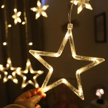 

LED Window Curtain String Light Wedding Party Home Garden Bedroom Wall Decorations Twinkle Star