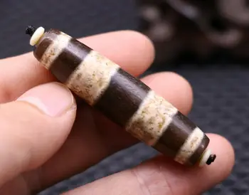 

Magic Power Tibetan Old Agate 4 Wide Line Healer Medicine Gzi dZi Bead Amulet 57