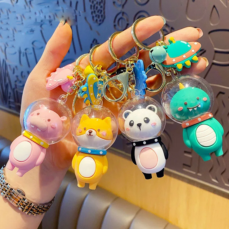 キーホルダー動物宇宙飛行士クリエイティブ宇宙飛行士,かわいいufo,個性,パンダ,恐竜,ペンダント,カップルへのギフト