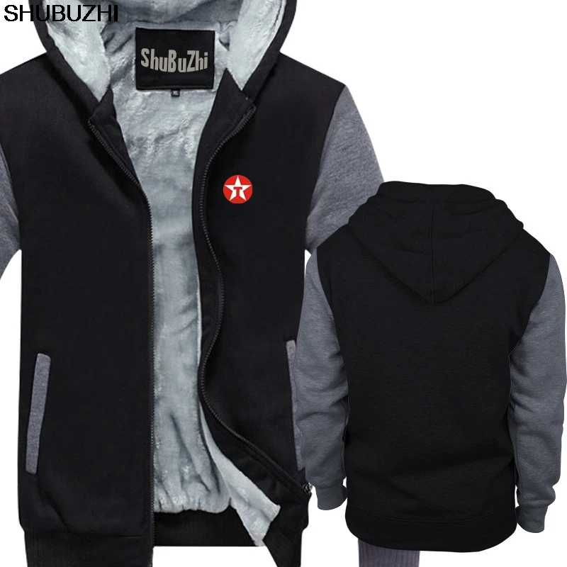 Новинка Texaco Oil hoody Racing Logo Мужские черные плотные толстовки shubuzhi хлопковая толстовка мужская зимняя теплая куртка sbz128 - Цвет: black grey