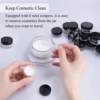 

60pcs 5g Empty Round Pot Jars Plastic Cosmetic Containers Set with Lid for Storage Liquid Creams Sample(White)