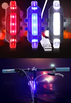 

Bicycle Light Waterproof Rear Tail Light LED USB Rechargeable Taillight Rear Tail Safety Warning Cycling Portable Ligh 4 Modes