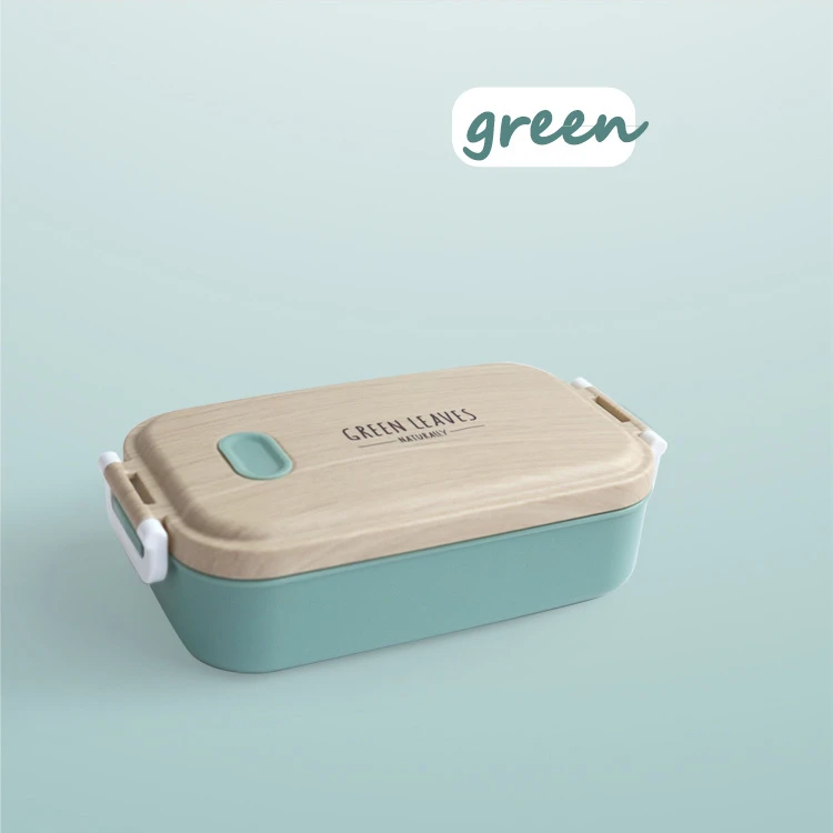 Green Ланч-бокс из нержавеющей стали, креативная простота, для дома, офиса, кемпинга, пешего туризма, герметичный переносной пищевой контейнер, Студенческая детская коробка Bento - Цвет: Green