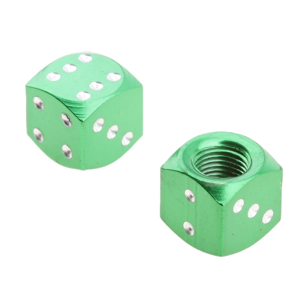 

4x Cube Car Truck Motorcycle ATV Tire Air Valve Caps Rims Green
