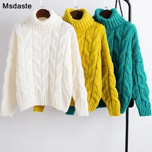 

Turtleneck Sweaters Women 2019 Winter Fashion Knitwear Woman Knitted Pullovers Tops Femme Long Sleeve Pullover Loose Tops