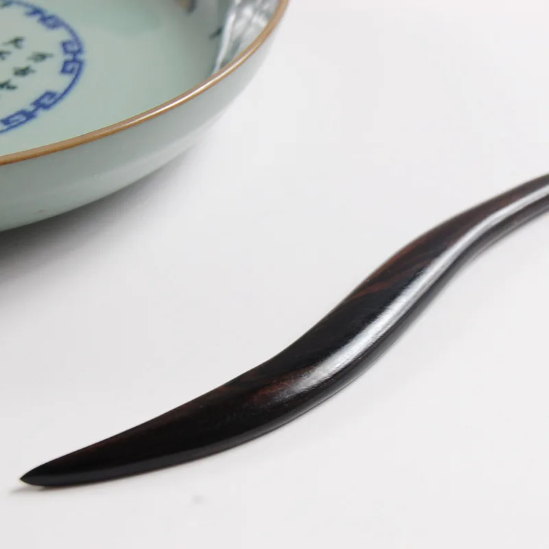 Incense-colored Gold And Silver Wires Ebony Wooden Hair Clasp Ebony Simple Handmade Ebony Hairpin Hair Accessories Bride Classic